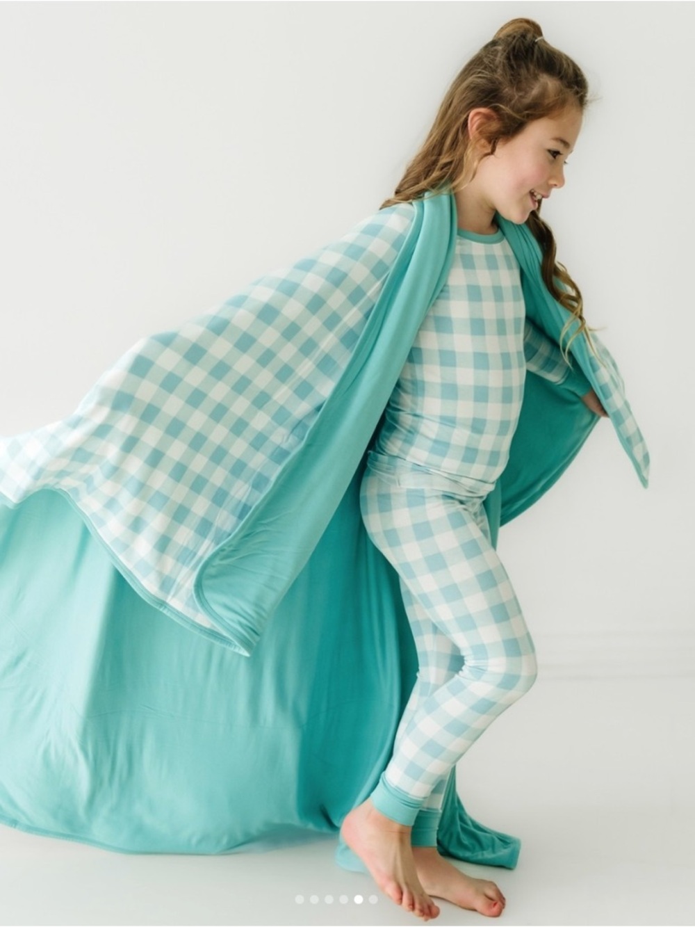 Little Sleepies Aqua Gingham Two-Piece Pajama Set